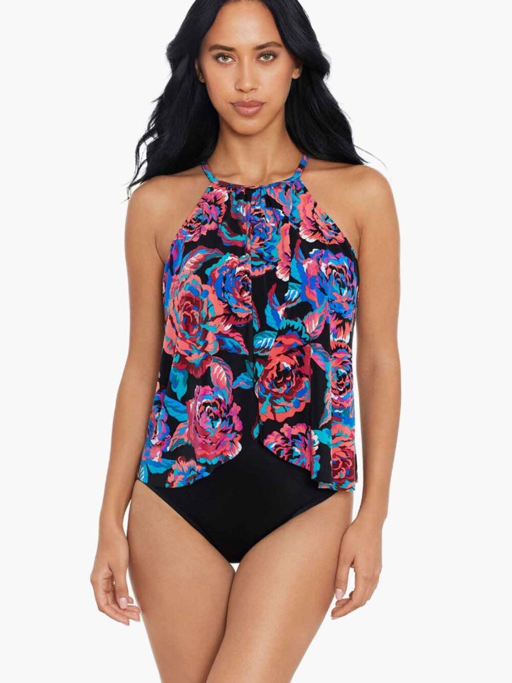 Magicsuit   Aubrey One Piece in Sonic Blooms, Black Multi  Women Size 14  NWT